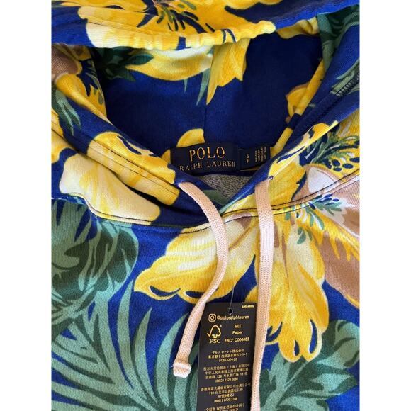 Polo Ralph Lauren Men Tropical Hawaiian Floral Graphic Terry Hoodie Size S NWT - Picture 16 of 16